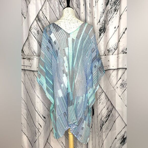 Echo Beach Semi-Sheer Coverup Stripes OS - Picture 4 of 6